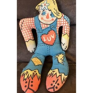 VTG Brach's Candy 1970s Sam Luv The Scaredest Scarecrow Plush Doll Halloween 16"